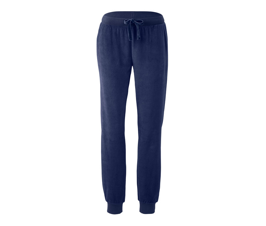 Marineblaue Nicki-Hausanzug-Hose mit Kordelzug.