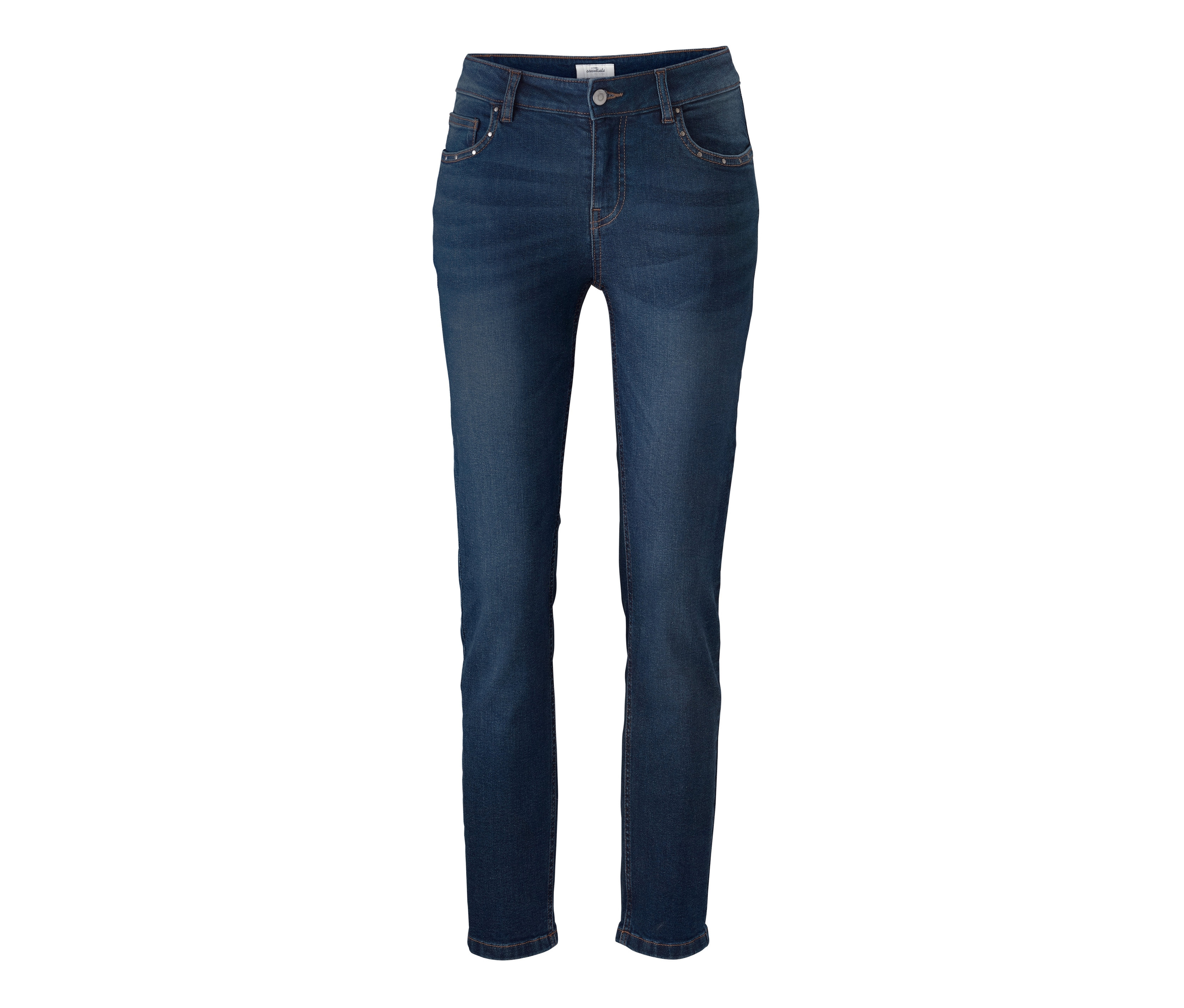 Eine blaue Slimfit-Jeans.