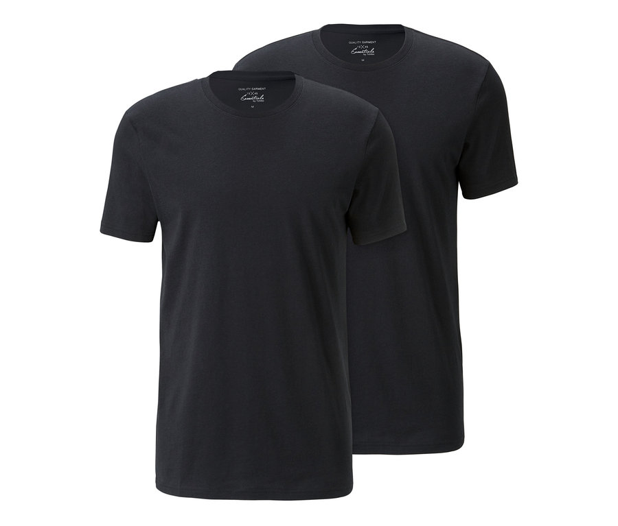 Zwei schwarze T-Shirts.