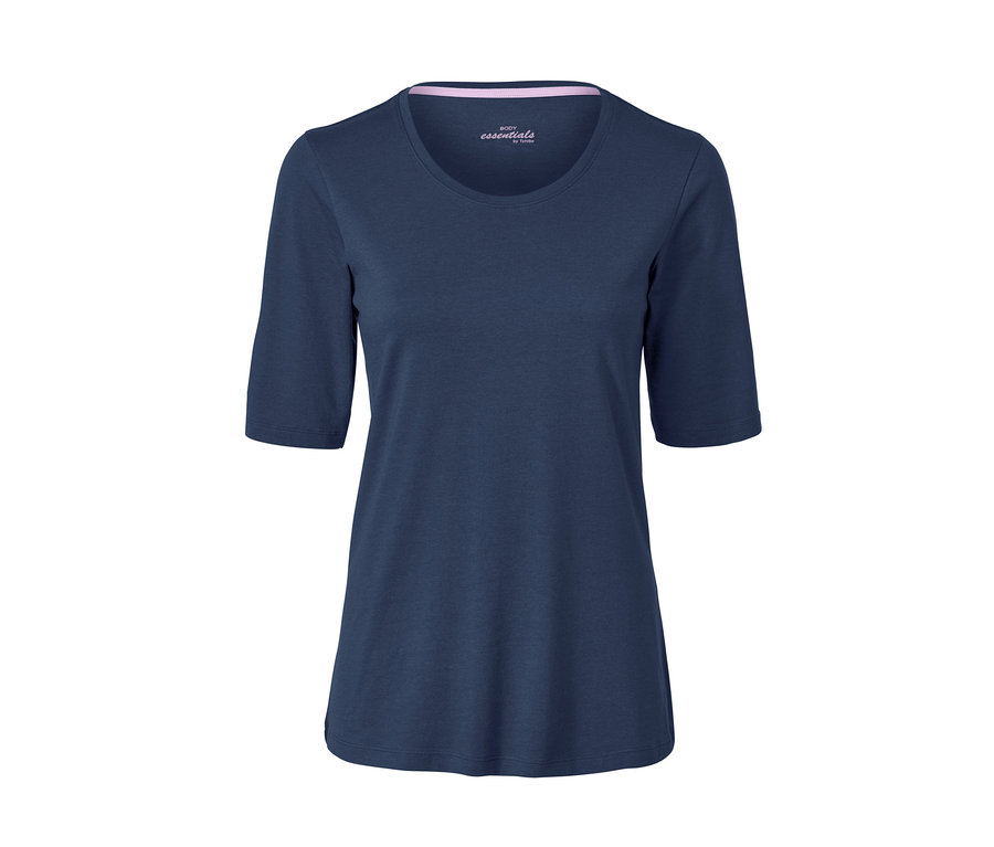 Marineblauer Pyjama mit kurzen Ärmeln.