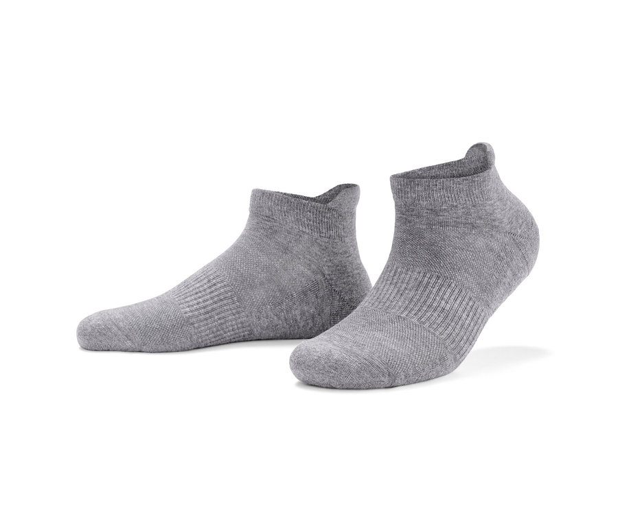 Zwei Paar graue Sport-Sneakersocken.