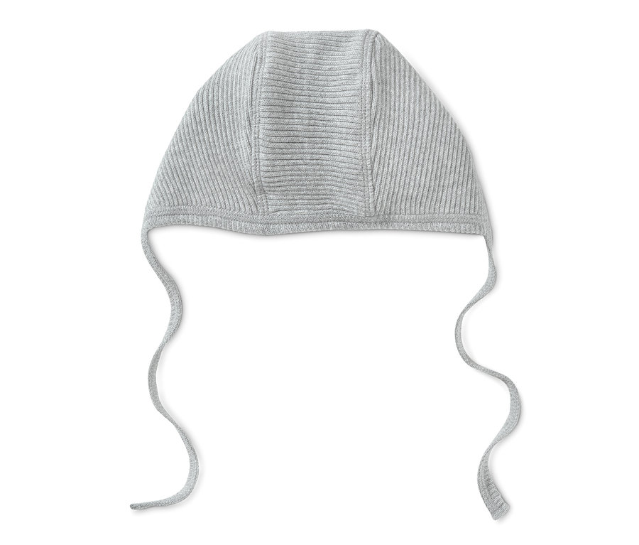 Graue Babymütze.