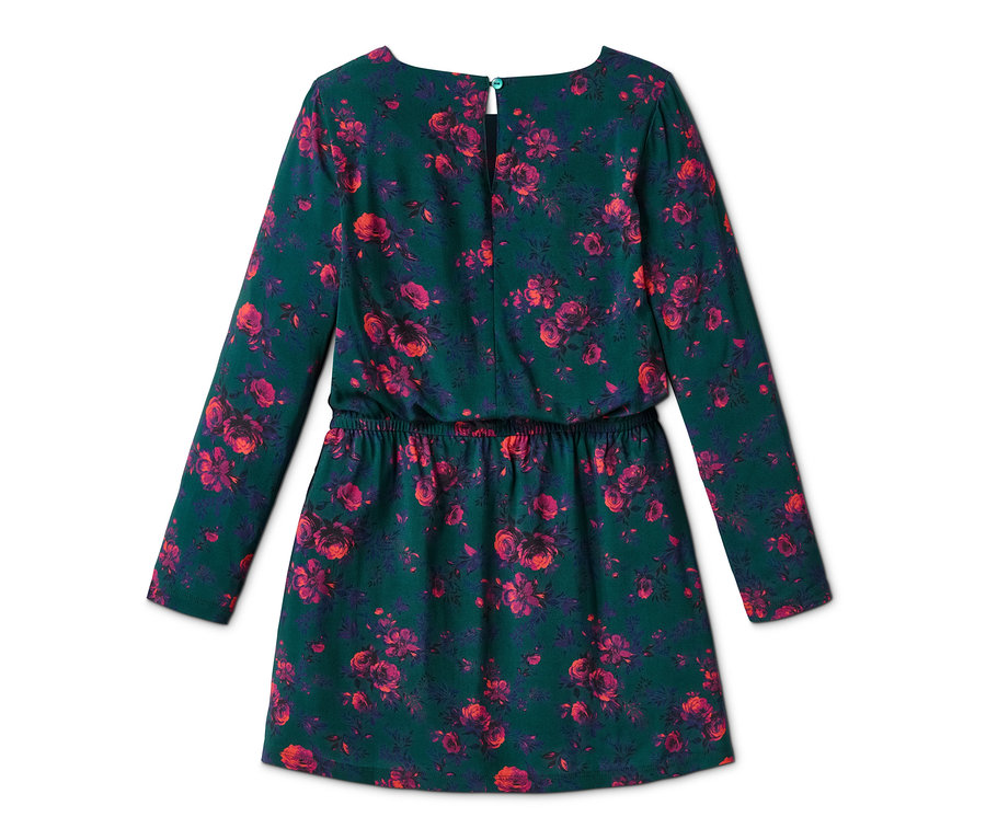 Abgebildet ist ein Viscosekleid mit Blumenmuster.