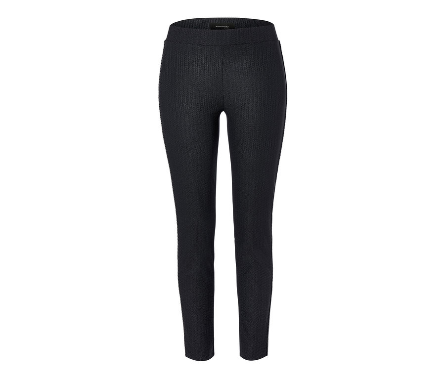 Schwarze Stretchhose mit dekorativem Tape.