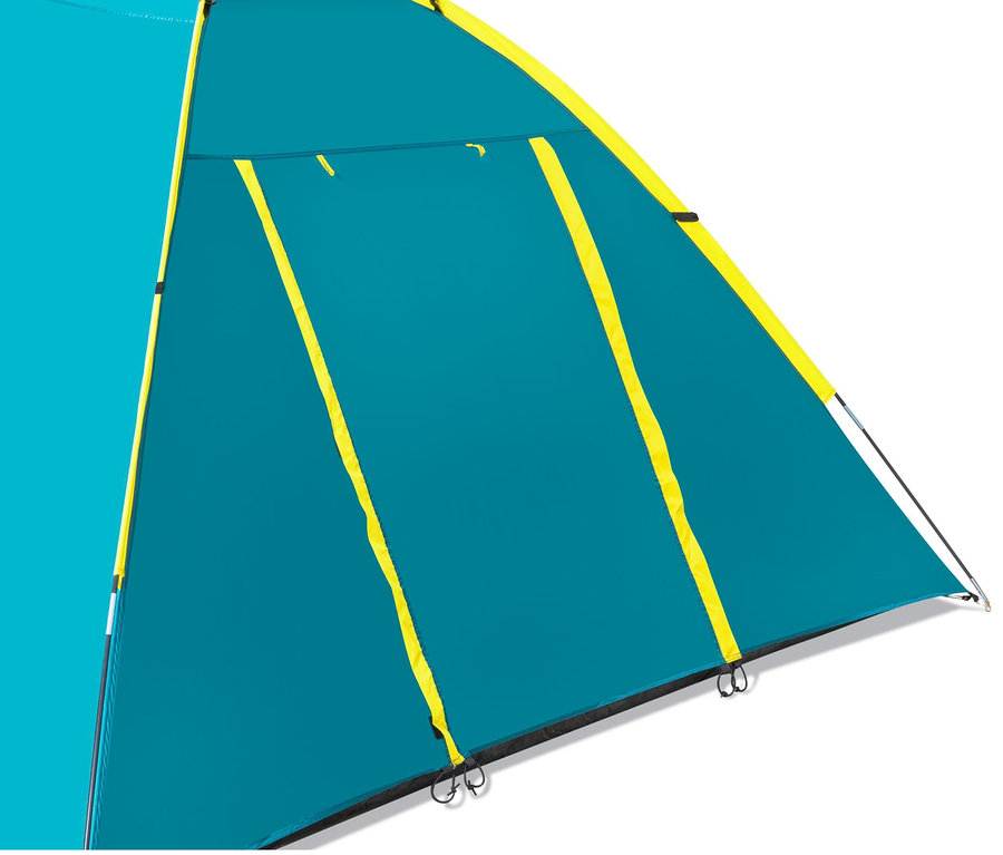Detailansicht eines blau-gelben Bestway® Pavillo-Zelt »Activemount 3«.