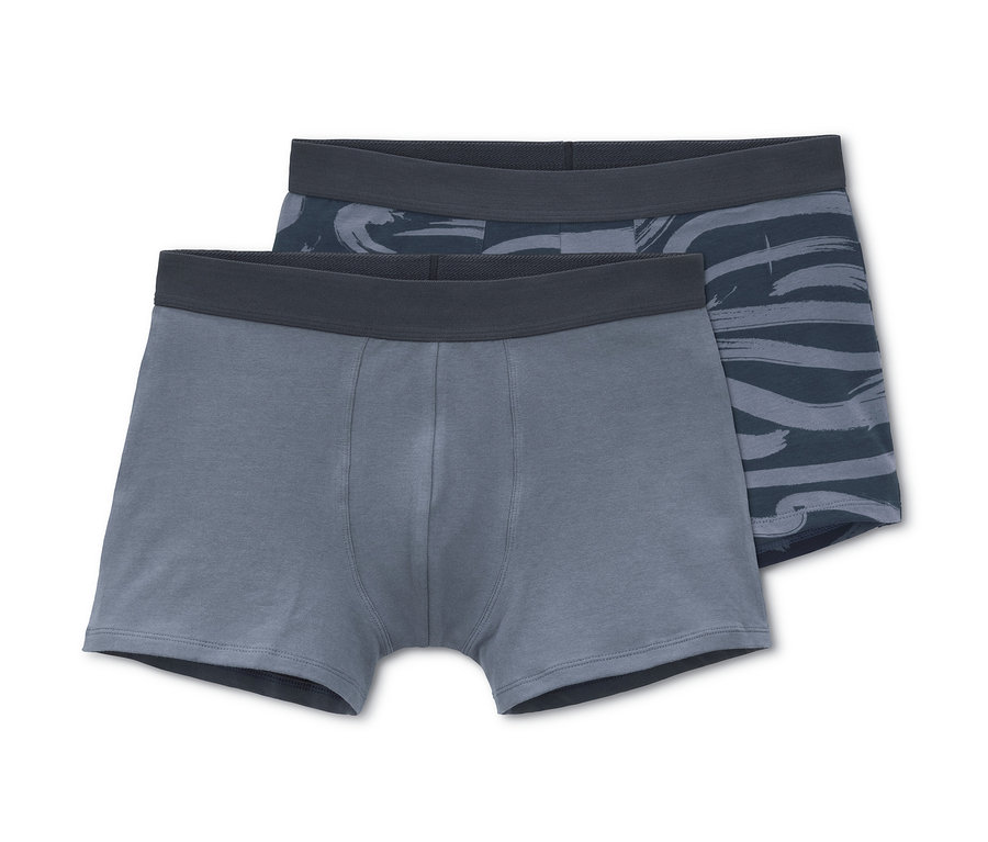 Zwei Slipboxer, eine blau, eine gemustert.