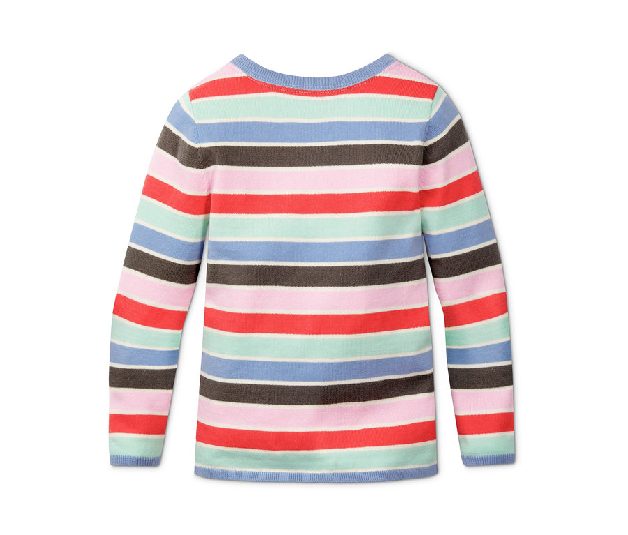 Gestreifte Strickjacke mit langen Ärmeln.