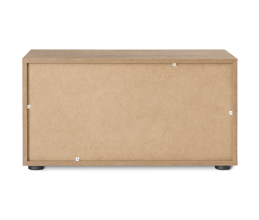 Rückansicht eines Regalmoduls »Flemming« im Eichendekor.