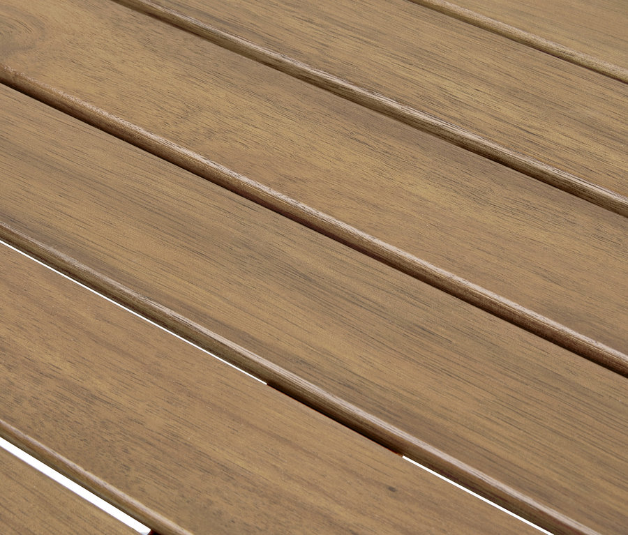 Detailansicht eines braunen, klappbaren Balkonset »Lenja« (3-teilig).