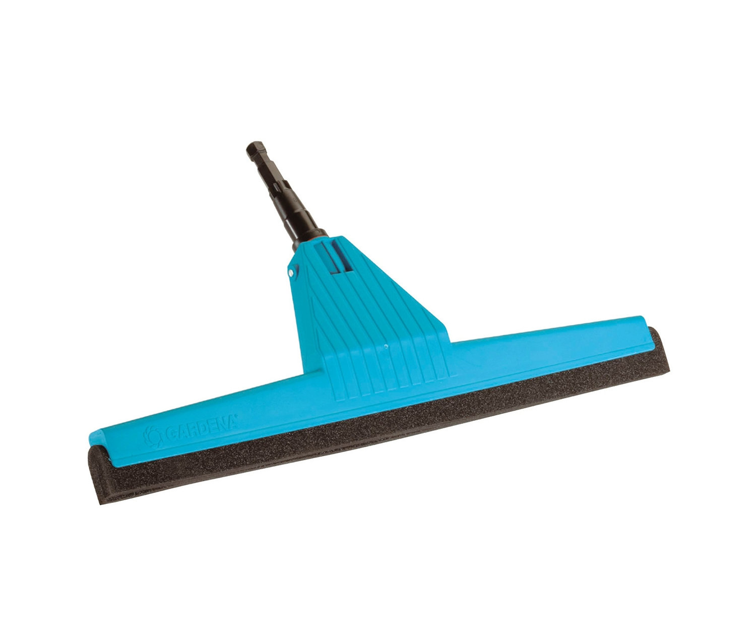 Blauer GARDENA Combisystem »Wasserschieber« mit schwarzer Gummilippe.