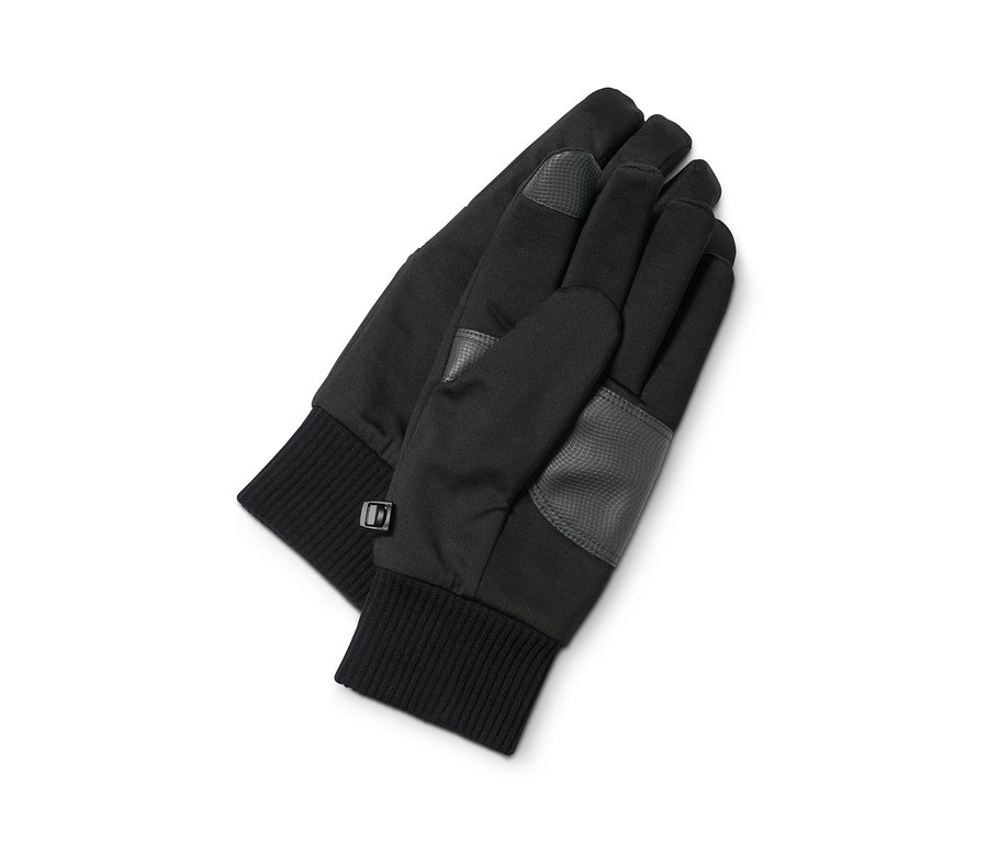 Zwei Softshellhandschuhe liegen auf einem weißen Hintergrund.