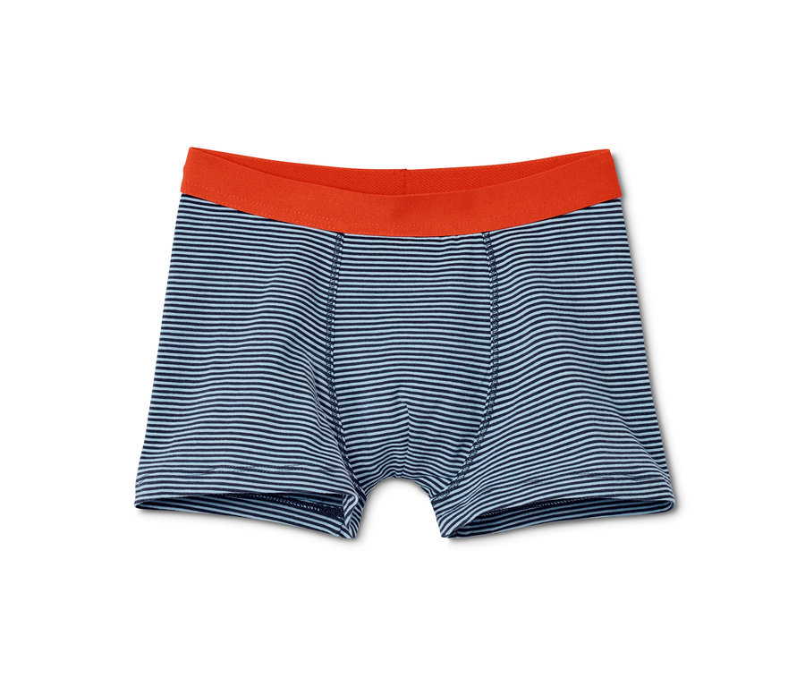 Blaue Jungen-Slipboxer, 7 Stück, mit orangefarbenem Bund.