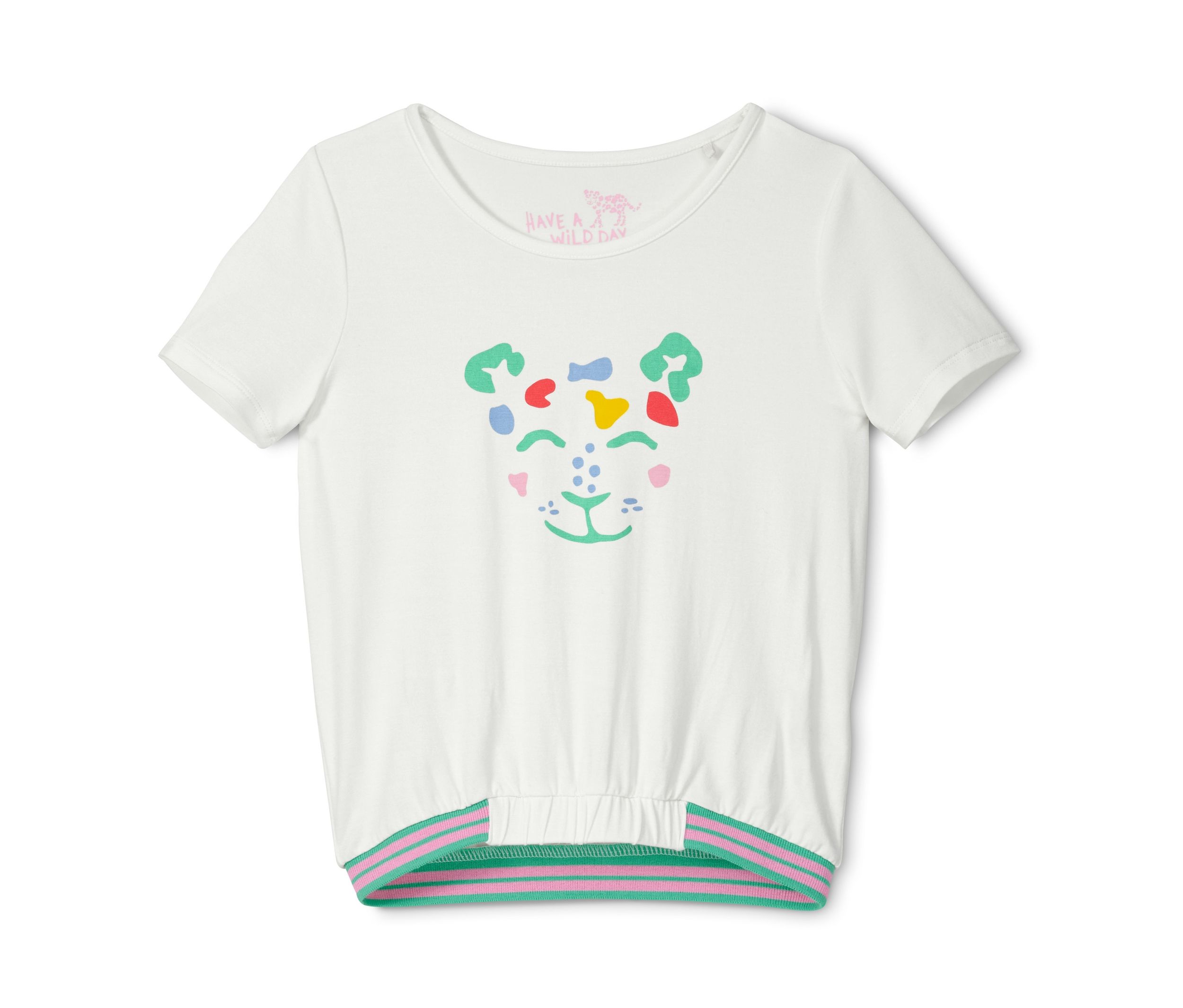 Tchibo - T-Shirt in Schlupfform - Mädchen - Gr. 110/116 - beige/print