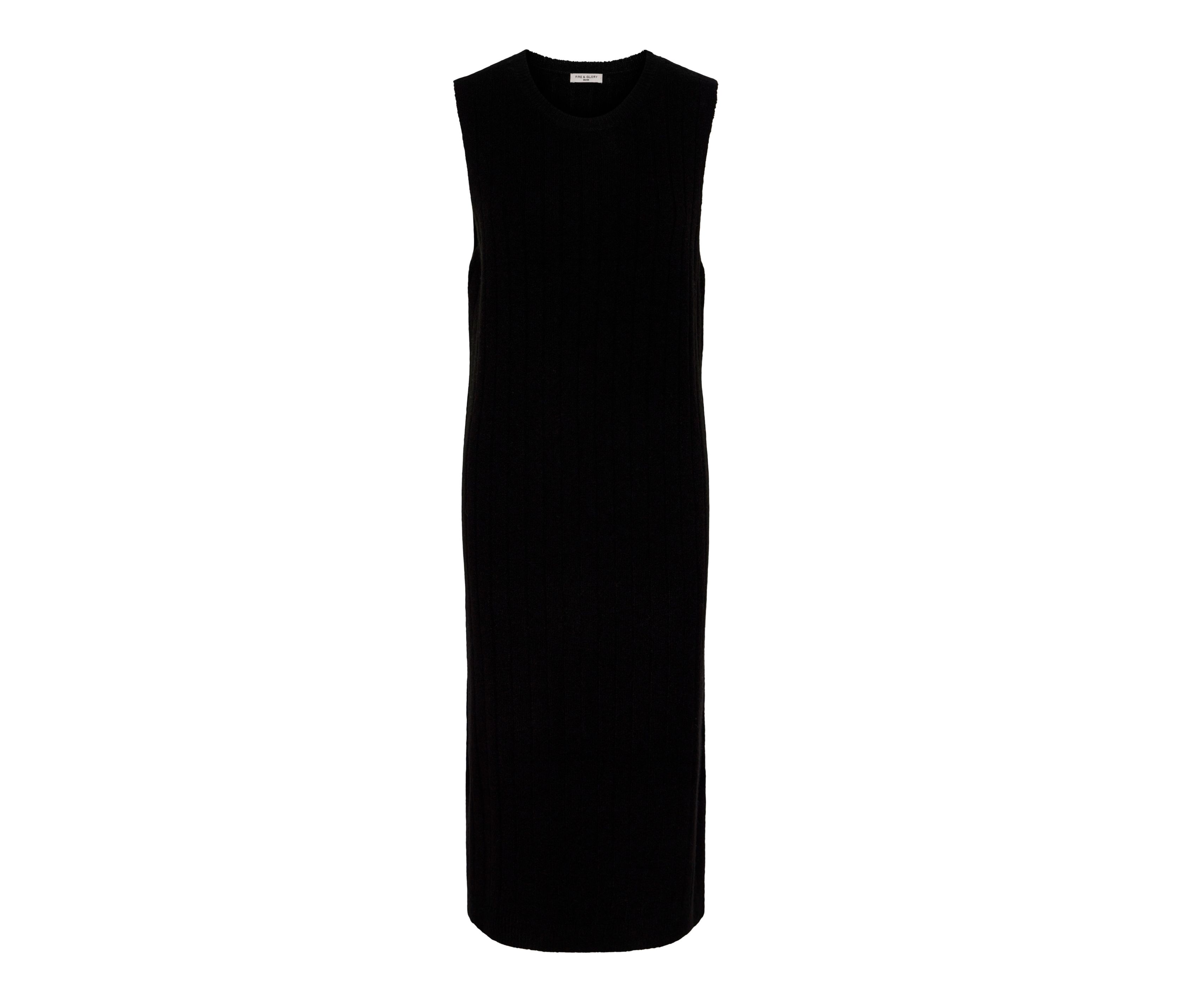 Tchibo - Geripptes Strickkleid - Damen - Gr. L - schwarz