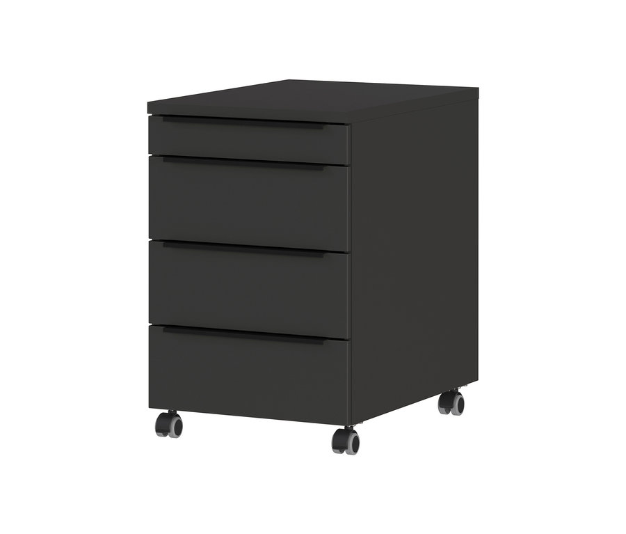 Graphitfarbener Rollcontainer »Kopenhagen« mit vier Schubladen.