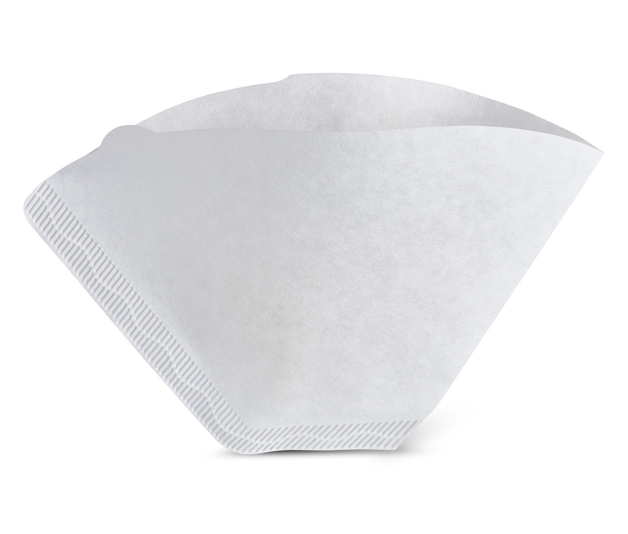 Ein weißes Kaffeefilterpapier der Größe 4.