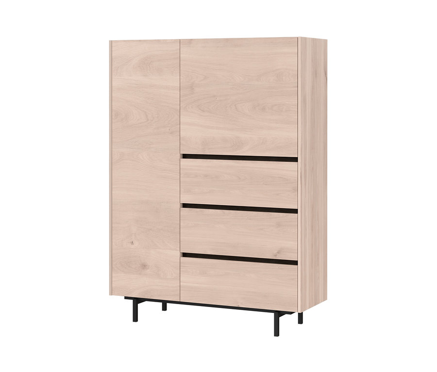 Helles Holz Highboard »Cantoria« mit vier Schubladen und Türen.