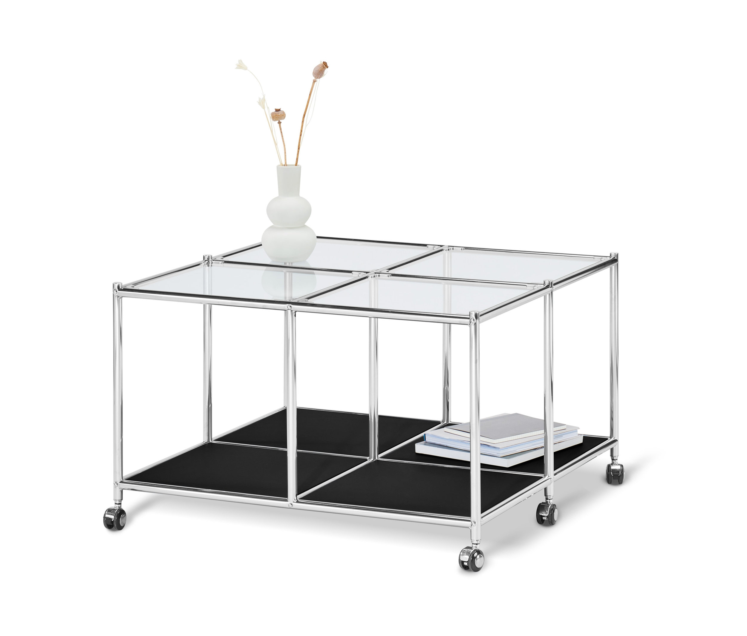 Tchibo - Couchtisch mit Rollen »Cn3« - 78x78x44,5cm - schwarz -