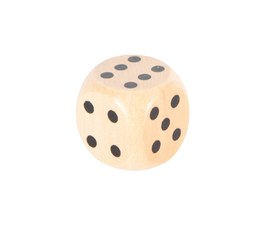 Nahaufnahme eines Würfels aus dem small foot »Ludo« für 6 Spieler.