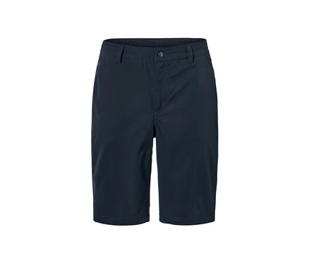 Dunkelblaue Softshell-Funktionsshorts.