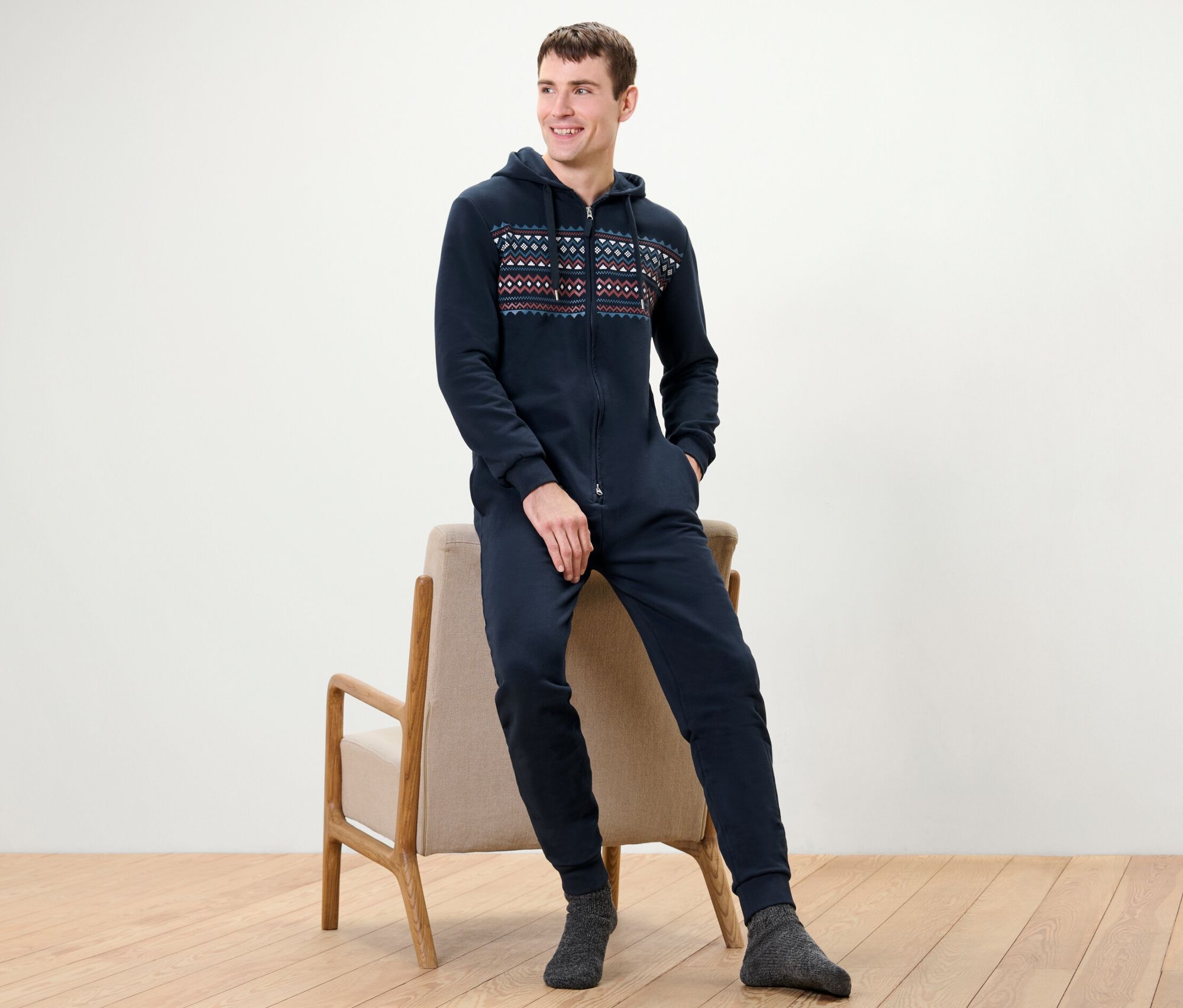 Thumbnail - Tchibo - Lounge-Overall - Herren - Gr. M - weiß/print