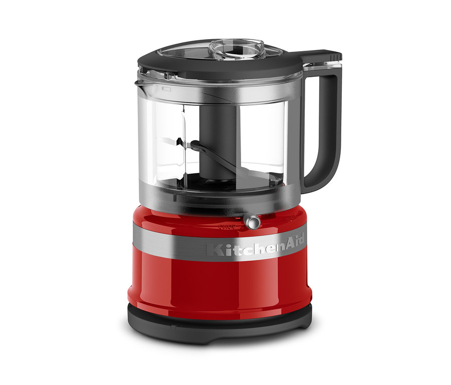 Roter KitchenAid Zerkleinerer »5KFC3516« mit transparentem Behälter.