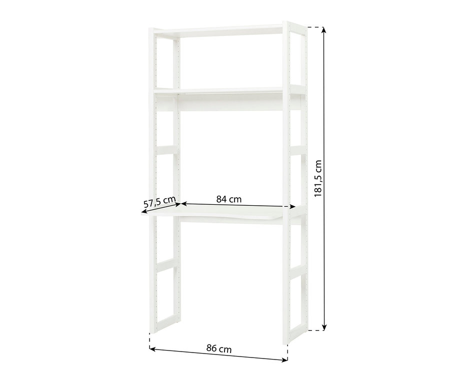Weißes Regal »Storey« mit Tischplatte, ca. 80 cm.