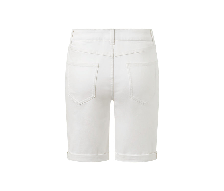 Rückansicht von weißen Denim-Shorts – Fit Lea.