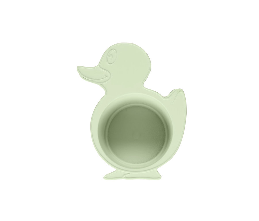 Ein grüner Entenbecher aus dem 6 Bade- und Sandspielbecher Set.