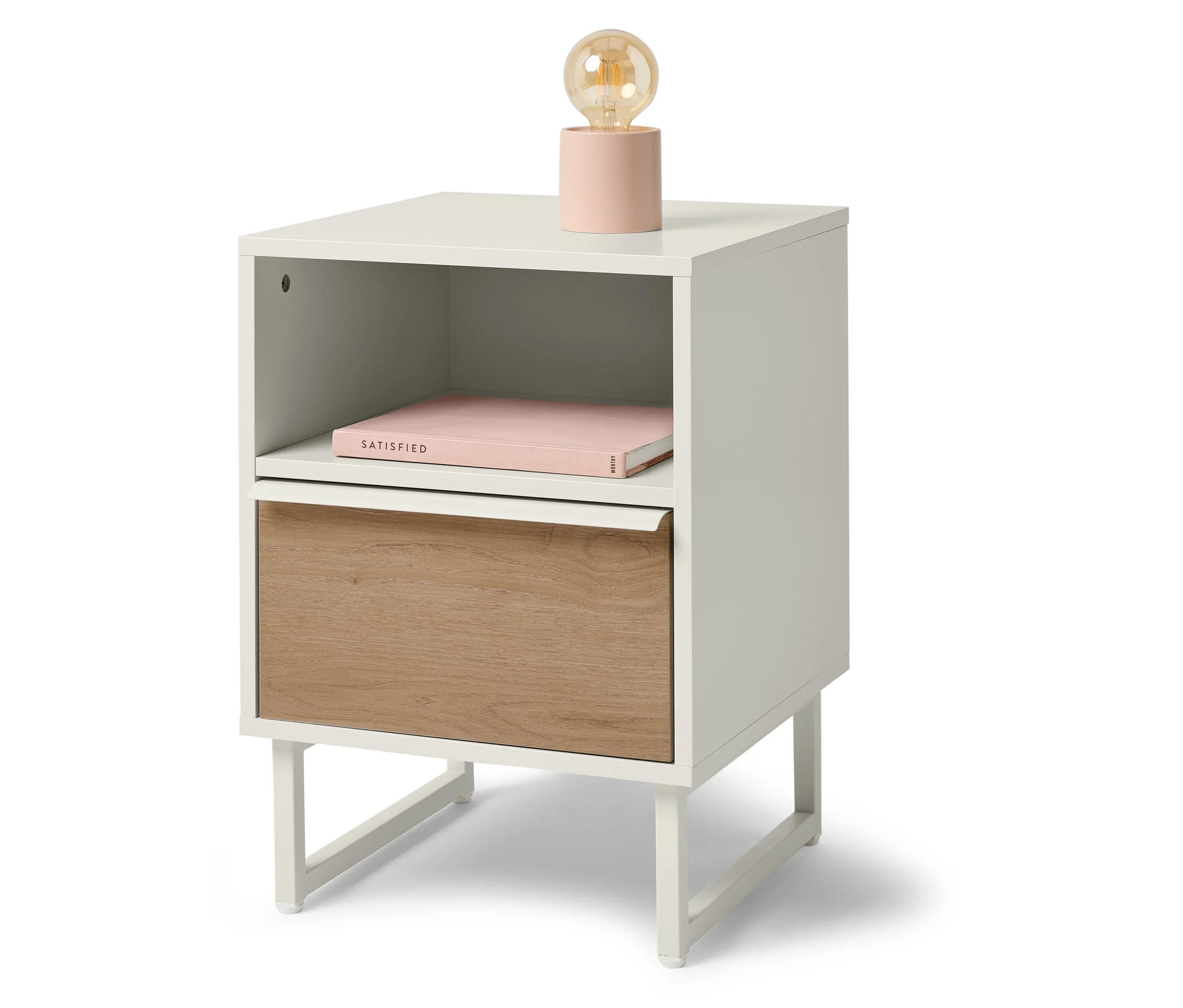 Tchibo - Nachttisch »Leeg« mit 1 Schublade - 40x40x56cm - hellgrau -