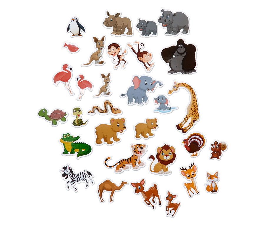 Illustration eines Magnet-Spielbuchs mit verschiedenen Tieren.