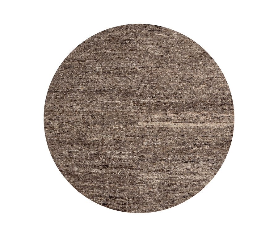 Nahaufnahme des braunen Woood Teppichs »Efia«, Ø 200 cm.
