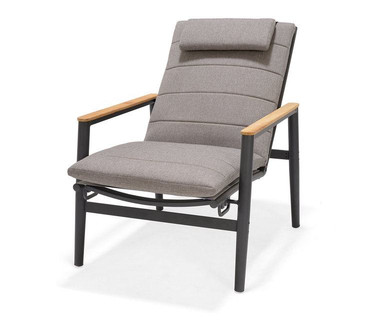 ScanCom Outdoor-Loungesessel mit verstellbarer Rückenlehne, anthrazit.