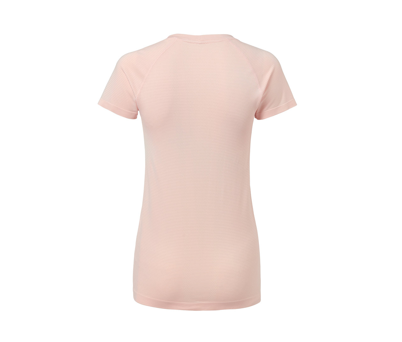 Ein nahtloses, rosa Funktionsshirt von hinten.