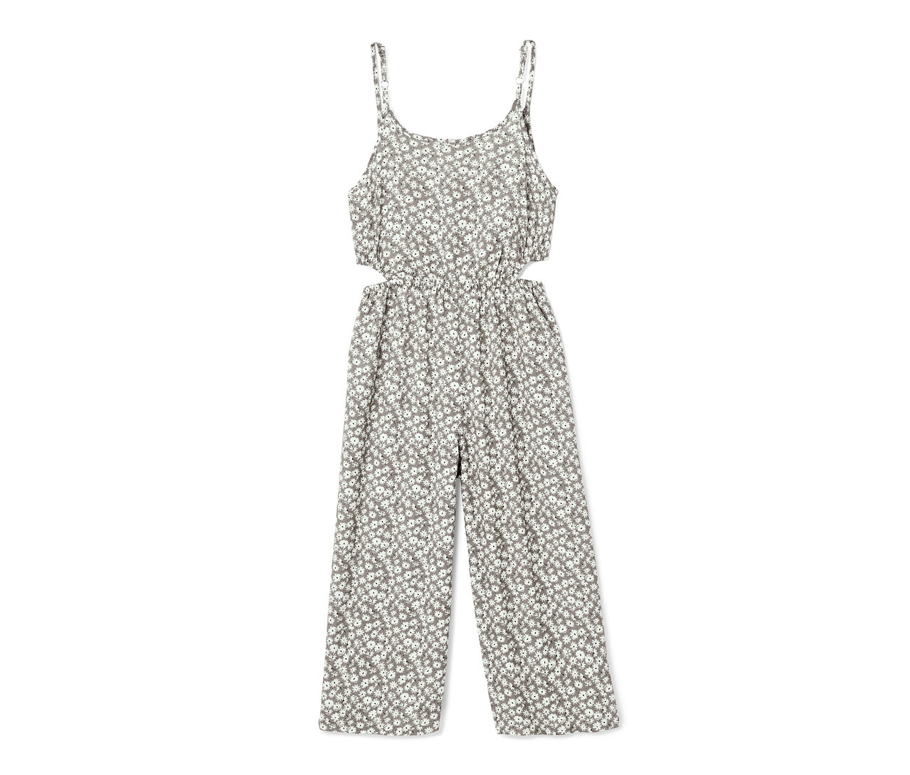 Ein Jumpsuit in 7/8-Länge mit Blumenmuster.