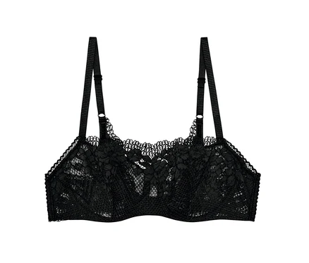 Schwarzer Passionata Bandeau-BH mit Spitze »Nina« auf weißem Hintergrund.