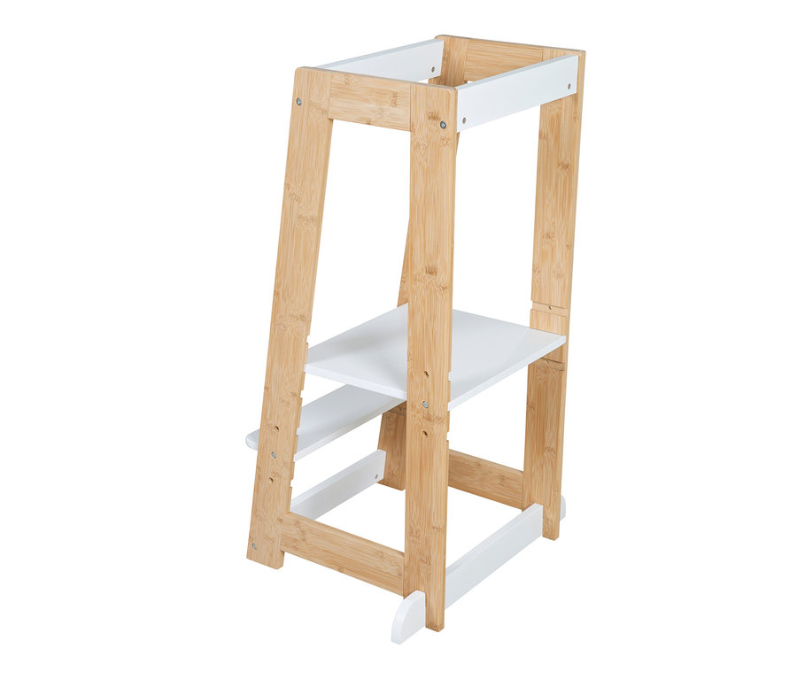 Weißer roba Lernturm aus Holz.