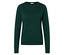 Dunkelgrüner Merino-Feinstrickpullover.
