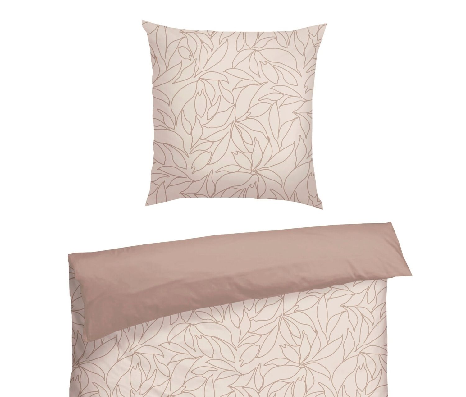 Schiesser Renforcé-Bettwäscheset »Leaves« - taupe