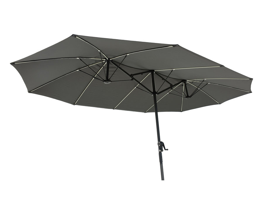 LECO Doppel-Sonnenschirm* mit LED-Beleuchtung, oval, ca. 270 x 460 cm, anthrazit.