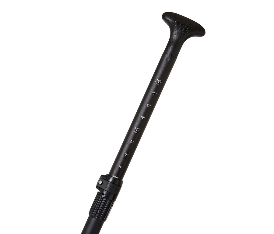 Schwarzes Spinera SUP- und Kajak-Paddel Classic auf weißem Hintergrund.