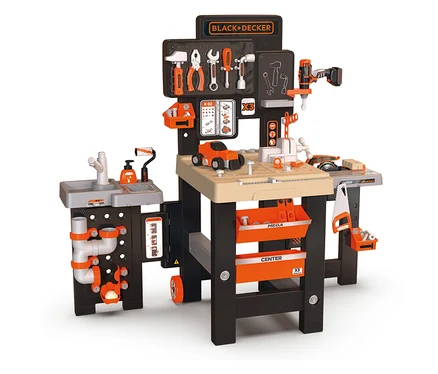 Die Abbildung zeigt eine Smoby »Black + Decker« Werkbank Mega Center.