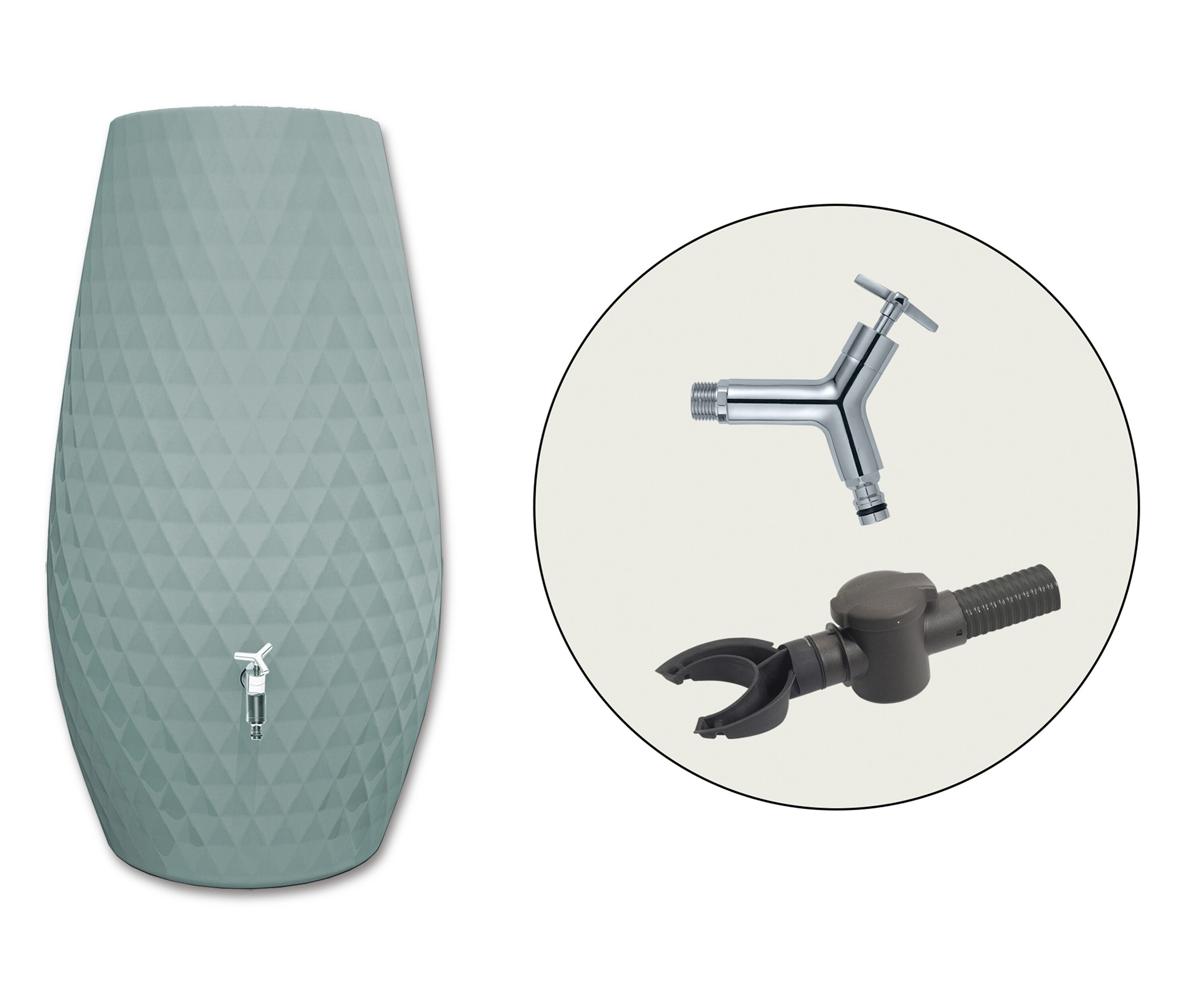 Triagon 2-in-1-Regenspeicher-Set, 230 l, agave