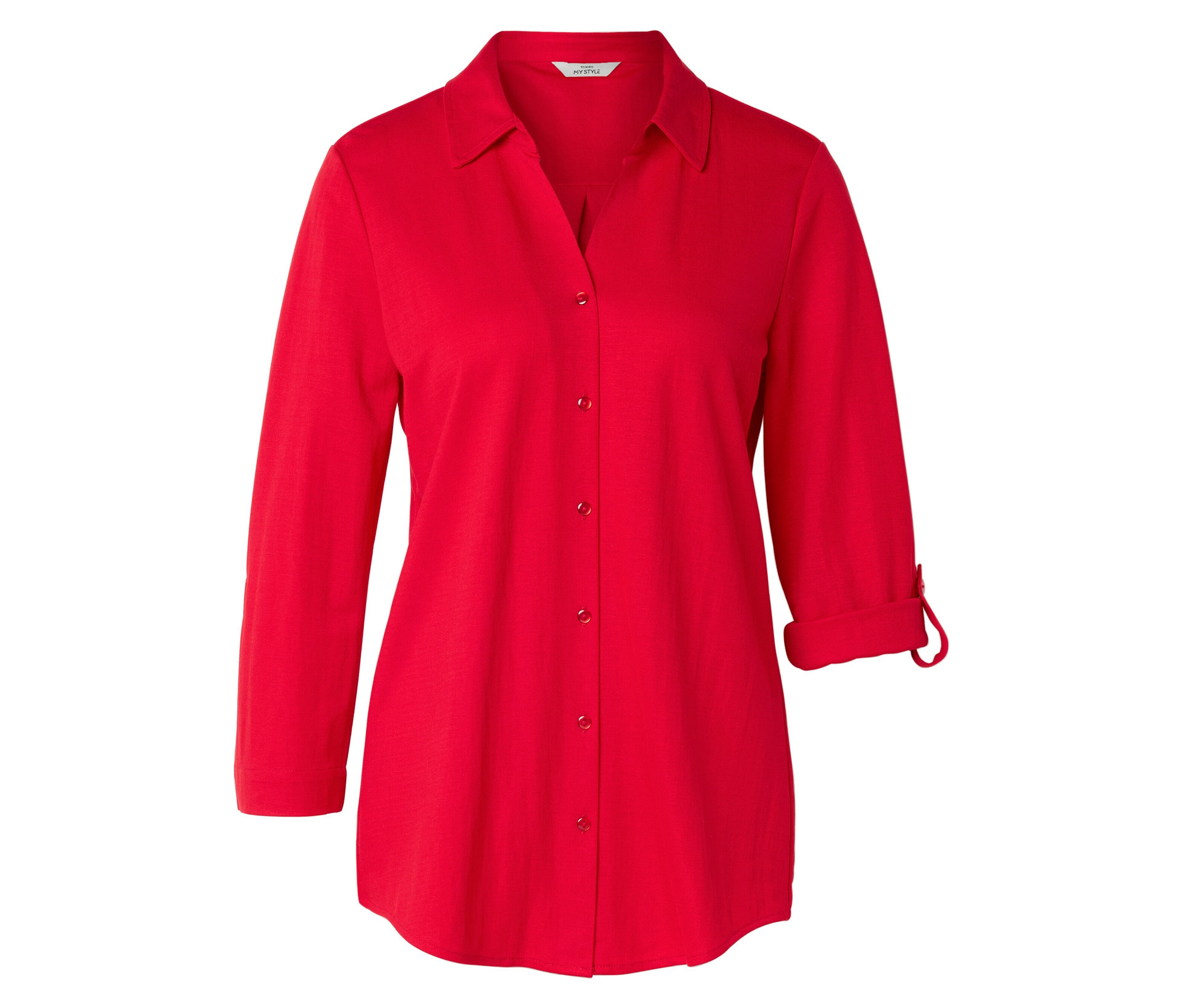 Piqué-Jerseybluse - Damen - Gr. 36 - rot - rot