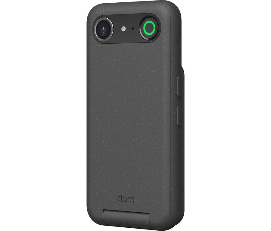 Ein graues Doro Aurora A20 64 GB Graphit Mobiltelefon.