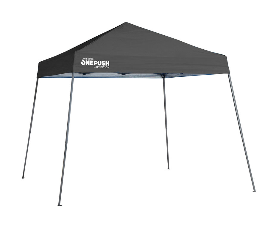 Grauer Shelterlogic-Camping-Faltpavillon »One-Push«.