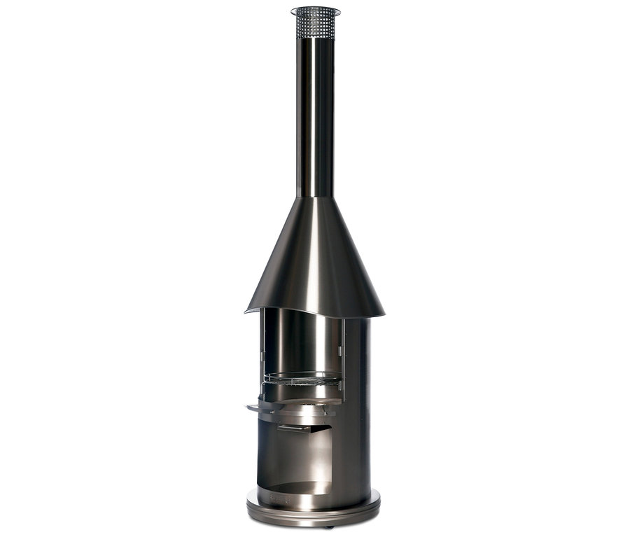 Buschbeck-Edelstahlgrill inkl. Funkenschutztür.