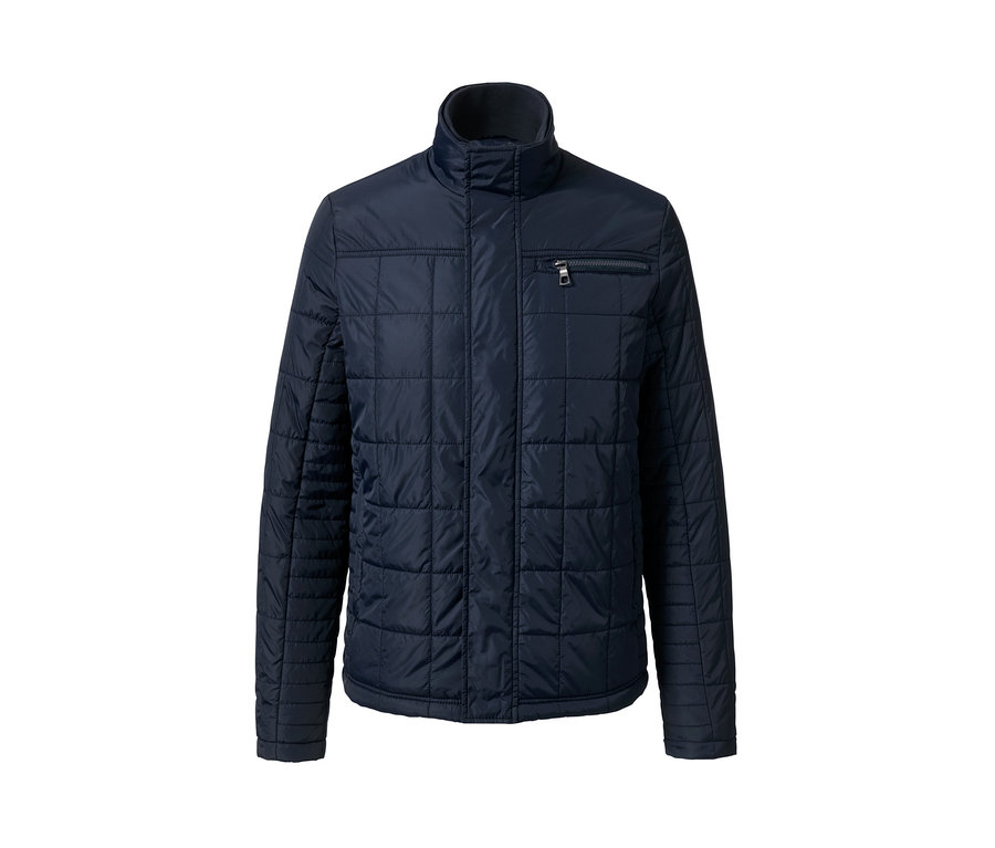 Blaue Steppjacke.