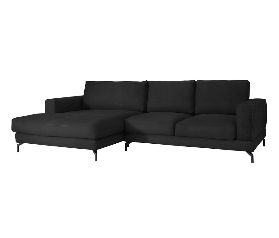 Schwarzes Ecksofa »Lennard« von ADA trendline, links.