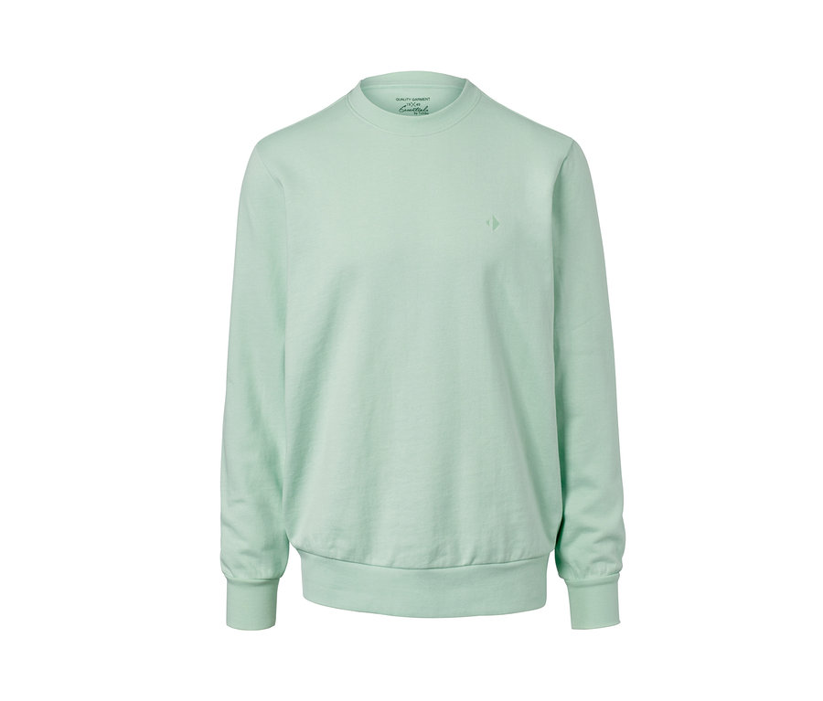 Grünes Sweatshirt.